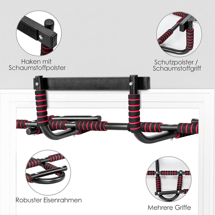 COSTWAY Klimmzugstange für den Türrahmen ohne Bohren, Tür Reckstange bis 136KG belastbar, Türstange