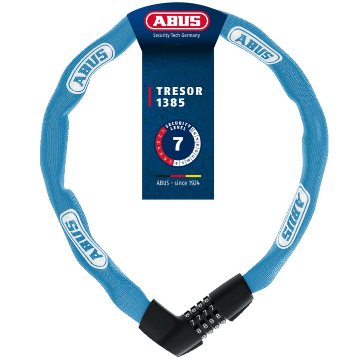 ABUS Kettenschloss Tresor 1385 – Zahlenschloss aus gehärtetem Stahl – 7 mm starke Vierkantkette – AB