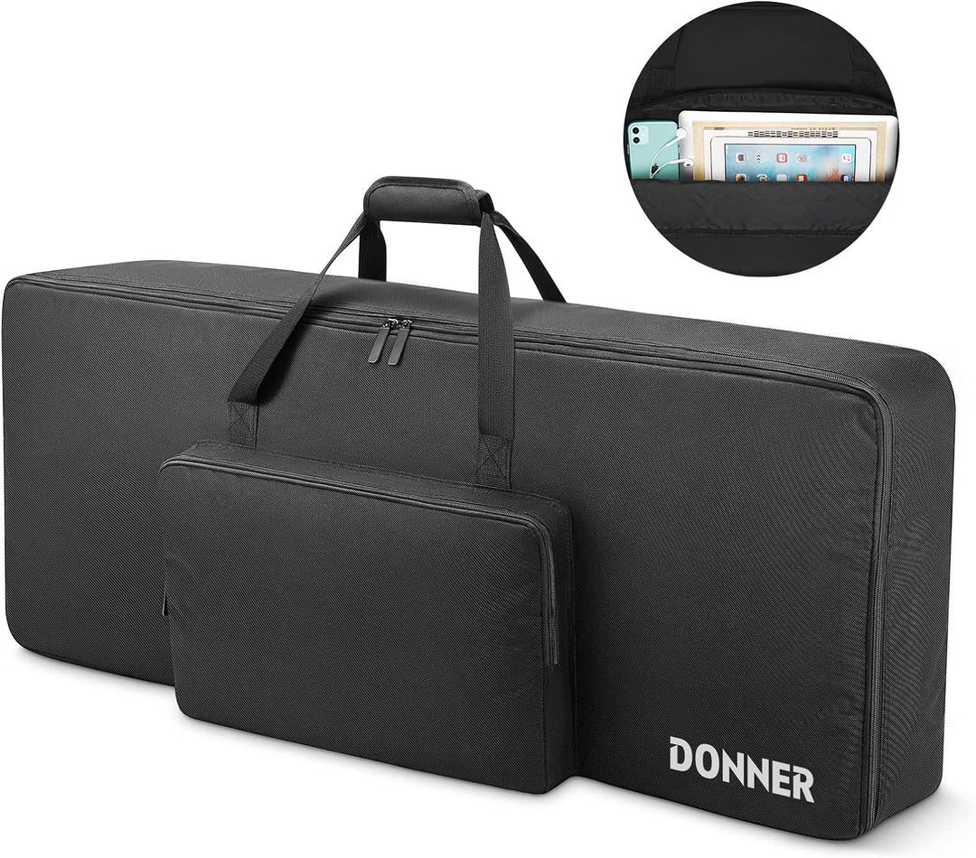 Donner Keyboardtasche 61 Tasten, 104 x 41 x 13 cm wasserdichte Keyboard Tasche 10 mm Dicke Polsterun