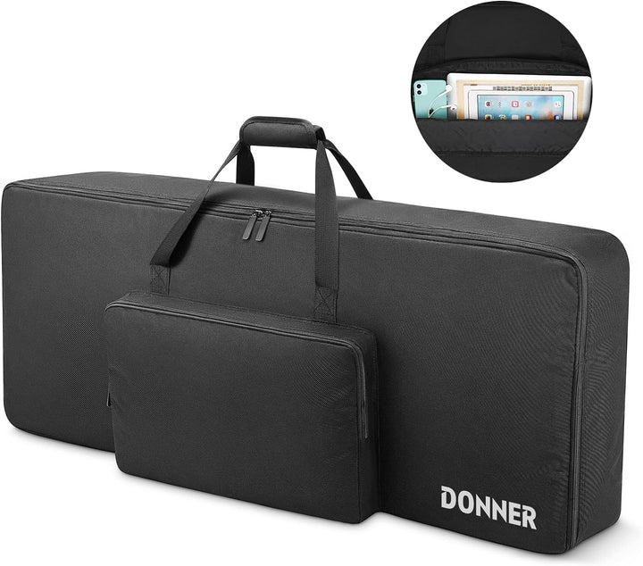 Donner Keyboardtasche 61 Tasten, 104 x 41 x 13 cm wasserdichte Keyboard Tasche 10 mm Dicke Polsterun
