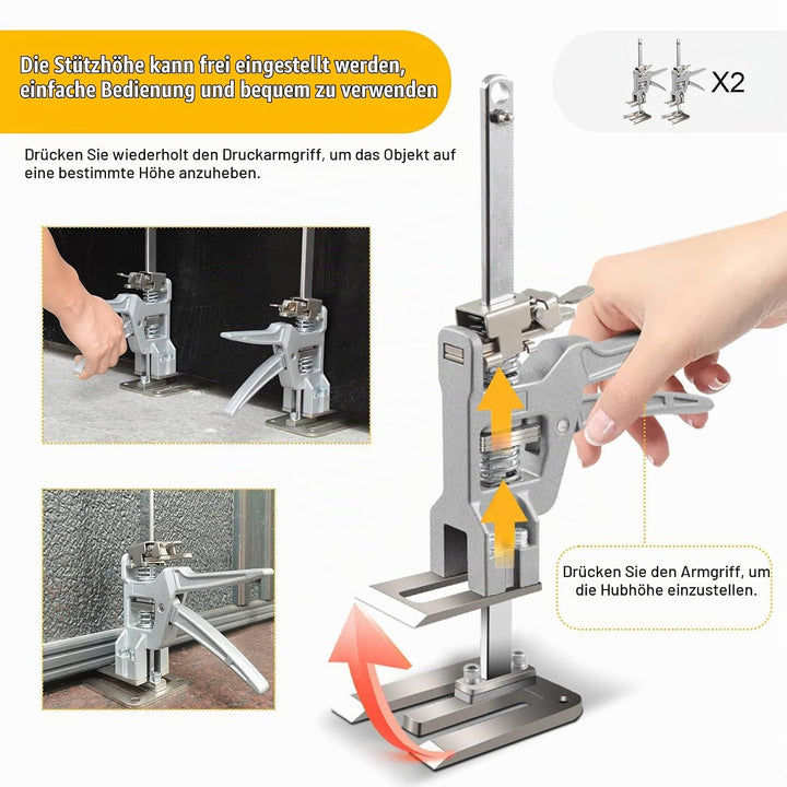 MaxAwe 2 STK Arbeitssparender Arm Handheld Jack Tool mit 2 Einstellgeschwindigkeiten, 31cm Höhenvers