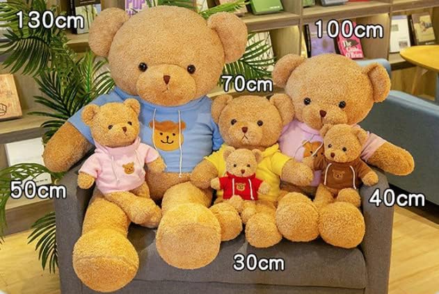 TROYSINC Teddybär Weiches Fell Teddybär mit Kapuze Tatzendruck Plüschtier Kuscheltier Stofftier Gesc