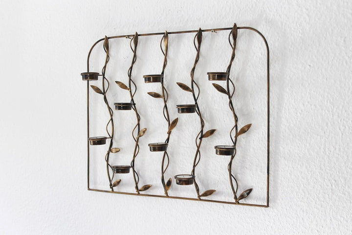 Wandteelichthalter 10-0370 Wandkerzenhalter aus Metall 53 cm Teelichthalter