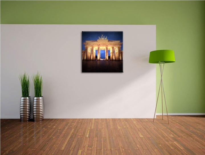 Pixxprint Schönes Brandenburger Tor in Berlin, Format: 70x70 auf Leinwand, 70x70