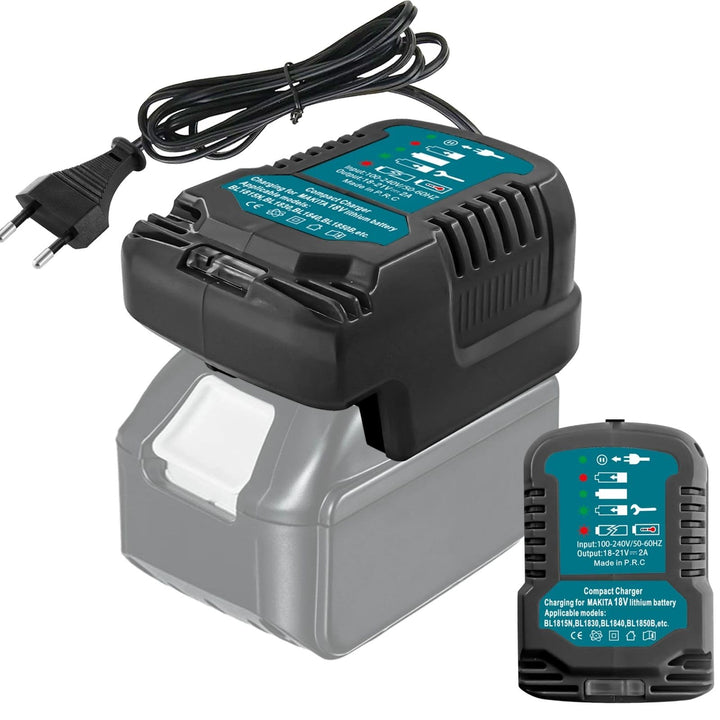 MAKBOS Ladegerät Kompatibel mit Makita 18V Akku BL1850B BL1860 BL1830 BL1815,Ersatz DC18RC 18V Schne