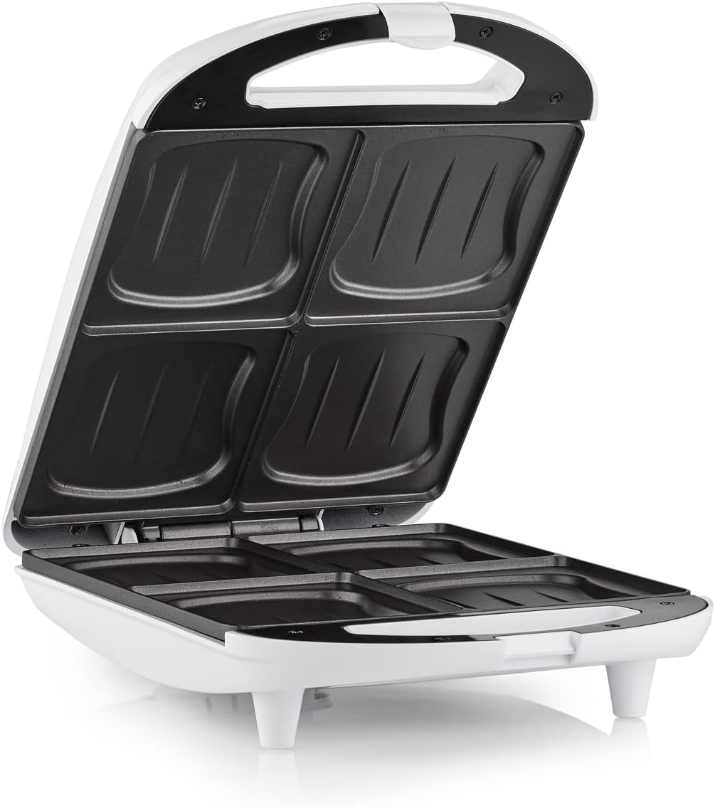 Grosser 4er Sandwichmaker Toaster für 4 Sandwiches 26x24cm, 1300Watt