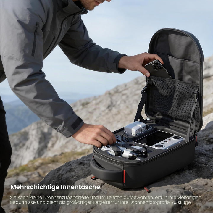 STARTRC Tasche für DJI Mini 5 Pro, Wasserdichter Hartschalen-Rucksack mit Mini 5/4/3pro Drohne, RC 2