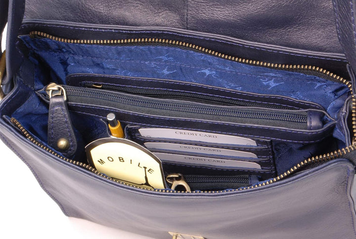 Catwalk Collection Handbags - Damen Leder Umhängetasche - Crossbody Bag/Handtasche Mittelgross - Ver