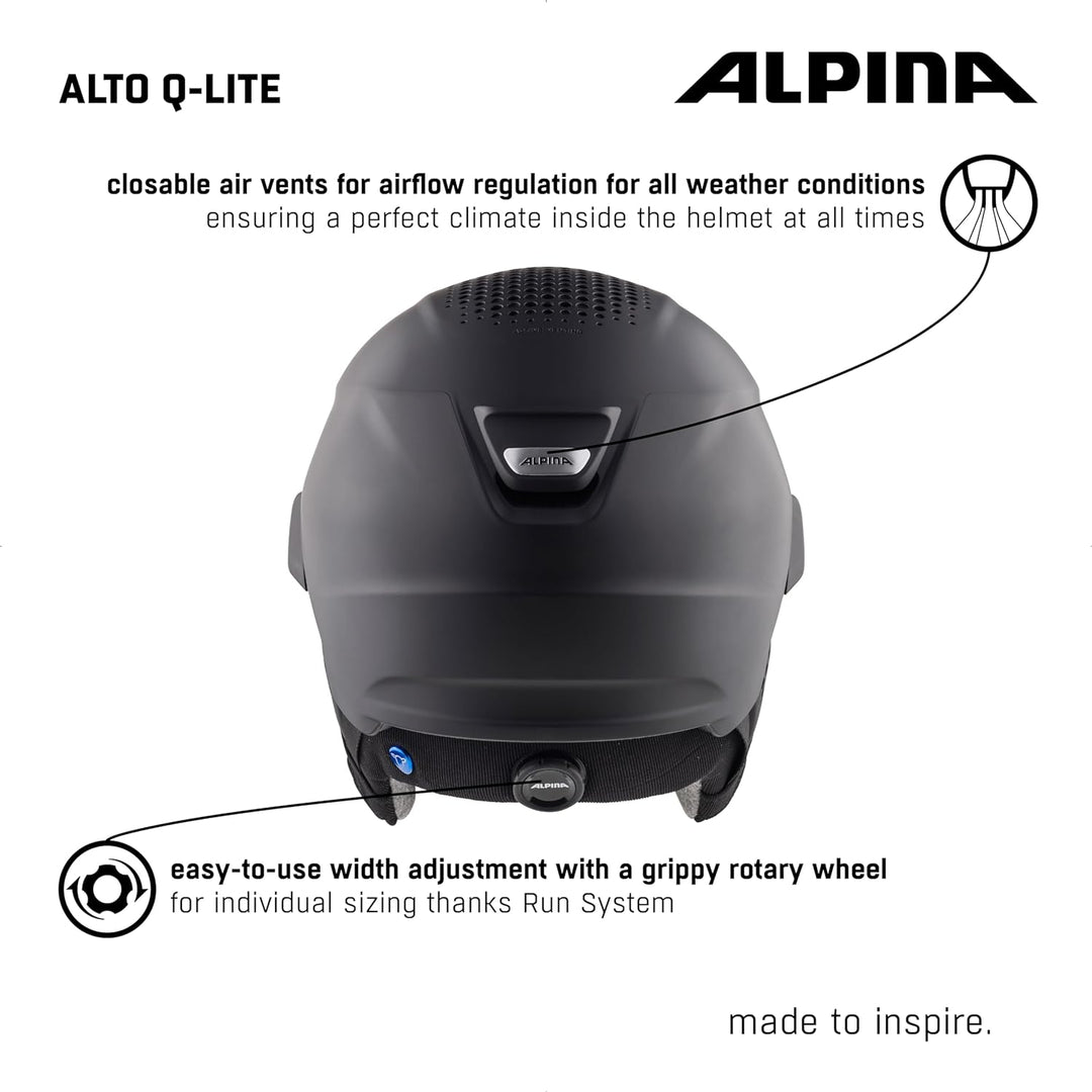 ALPINA ALTO Q-LITE - Sicherer, Stossabsorbierender & Individuell Anpassbarer Skihelm Mit Kontrastver