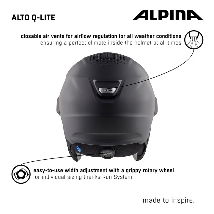 ALPINA ALTO Q-LITE - Sicherer, Stossabsorbierender & Individuell Anpassbarer Skihelm Mit Kontrastver