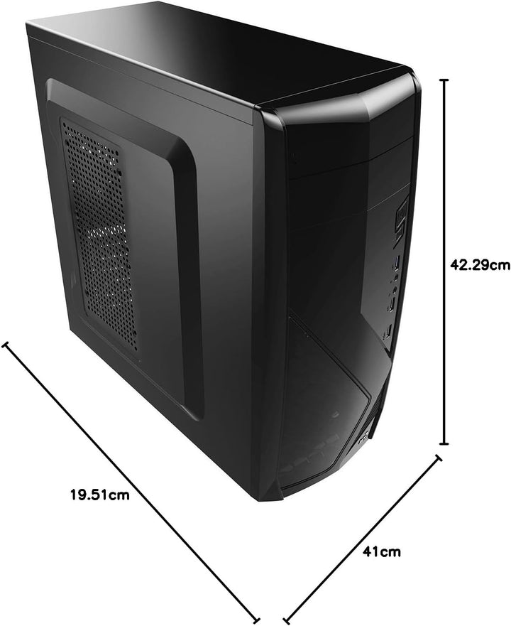 Aerocool CS1102 - Computergehäuse für PC (Halb-Turm ATX, 7 Steckplätze, USB 3.0/2.0, Audio HD), Farb