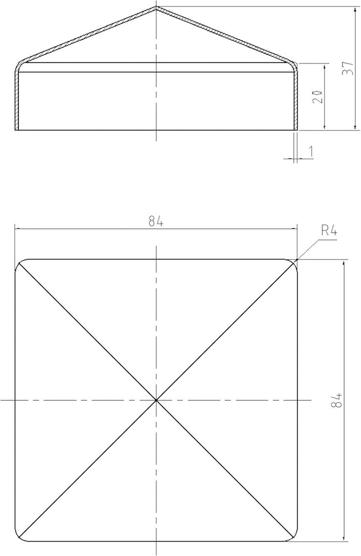 9 x SOTOOLS Pfostenkappe Pyramide Stahl verzinkt für 80er Pfosten Abdeckkappe in Pyramidenform Pfost