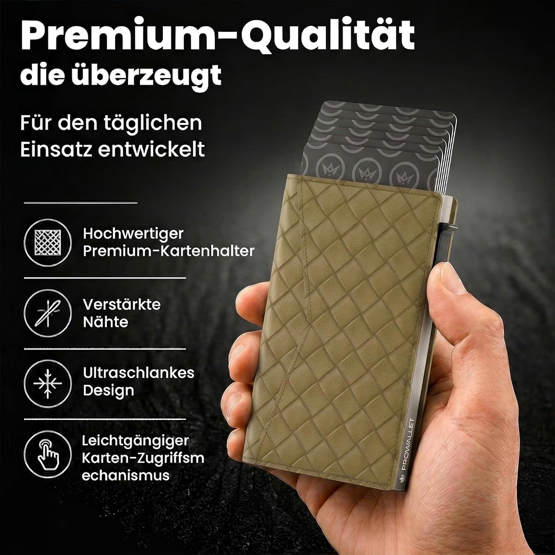 ProWallet Slim 6,7cm, 10,5cm, 1,4cm Grün Gewebt, 6,7cm, 10,5cm, 1,4cm Grün Gewebt