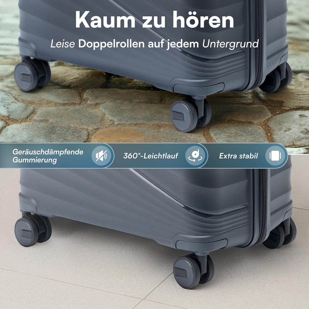 Xonic® Hartschalenkoffer L für 65L - Bruchsicherer Rollkoffer Polypropylen mit 360° Doppelrollen &amp; T