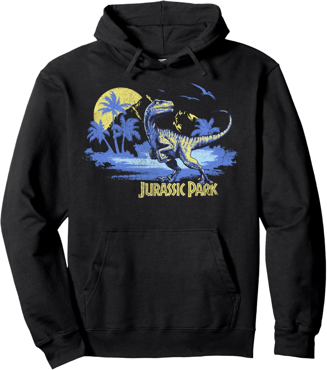 Jurassic Park Raptor Sunset Logo Pullover Hoodie