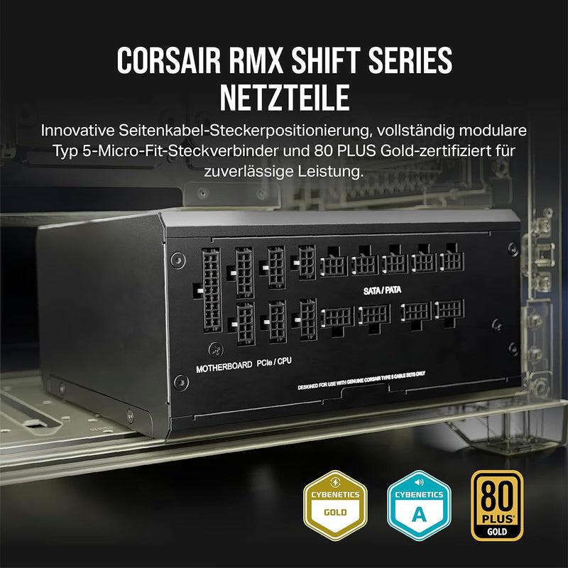 Corsair RM1200x Shift Vollmodulares ATX-Netzteil - Modulare Seitenschnittstelle - ATX 3.0- & PCIe 5.