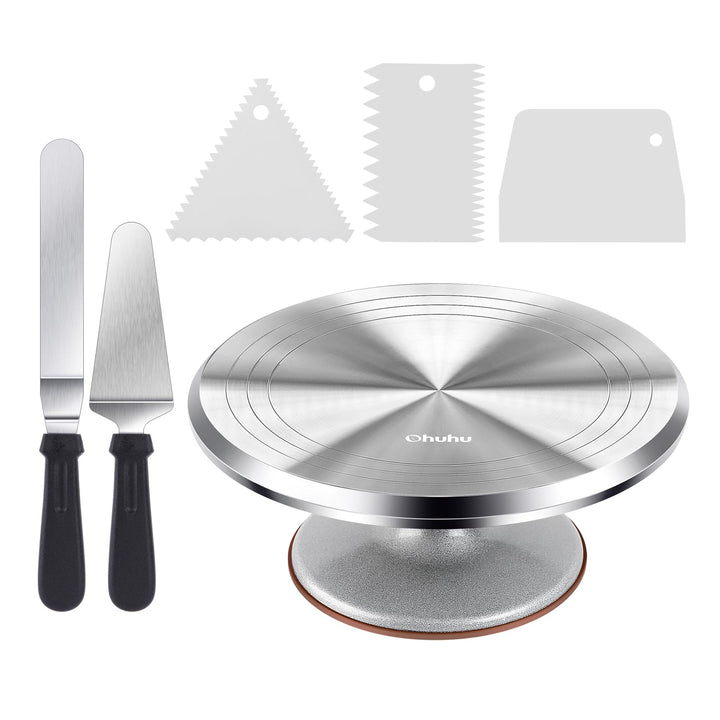 Tortenplatte Drehbar, Ohuhu Drehbare Tortenplatte 30 cm, Aluminiumlegierung Tortenständer Drehteller
