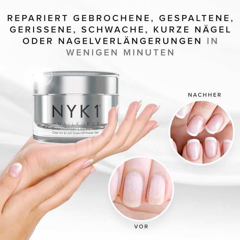 Klar Nagelgel UV Aufbaugel Für Gelnägel (15ml) NAILFORCE Stärkung Gel Für Gelnägel Builder Gel In A