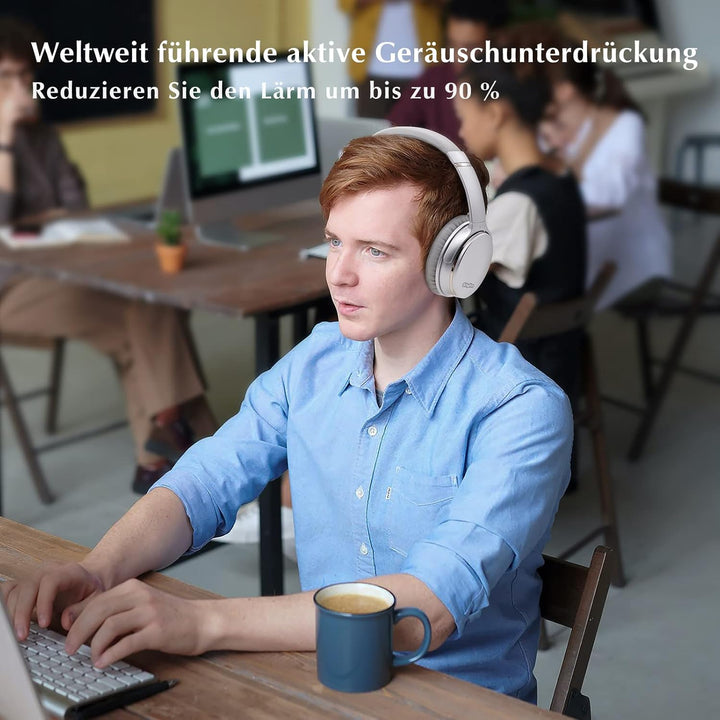 Srhythm NC35 Active Noise Cancelling Kopfhörer Kabellos Bluetooth - LDAC Modus, Schnellladung, 50+ W