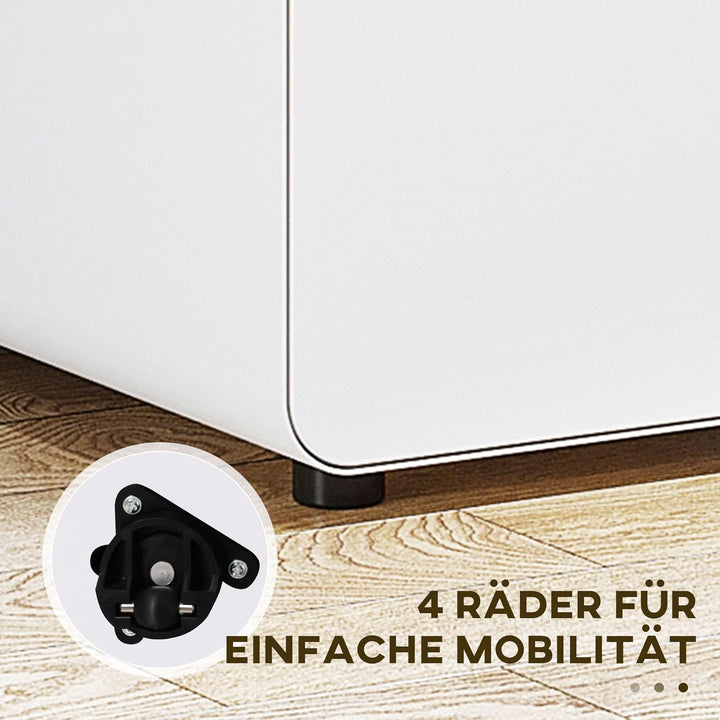 Vinsetto Rollcontainer Aktenschrank Bürocontainer mit 3 Schubladen Büroschrank Aufbewahrung Containe