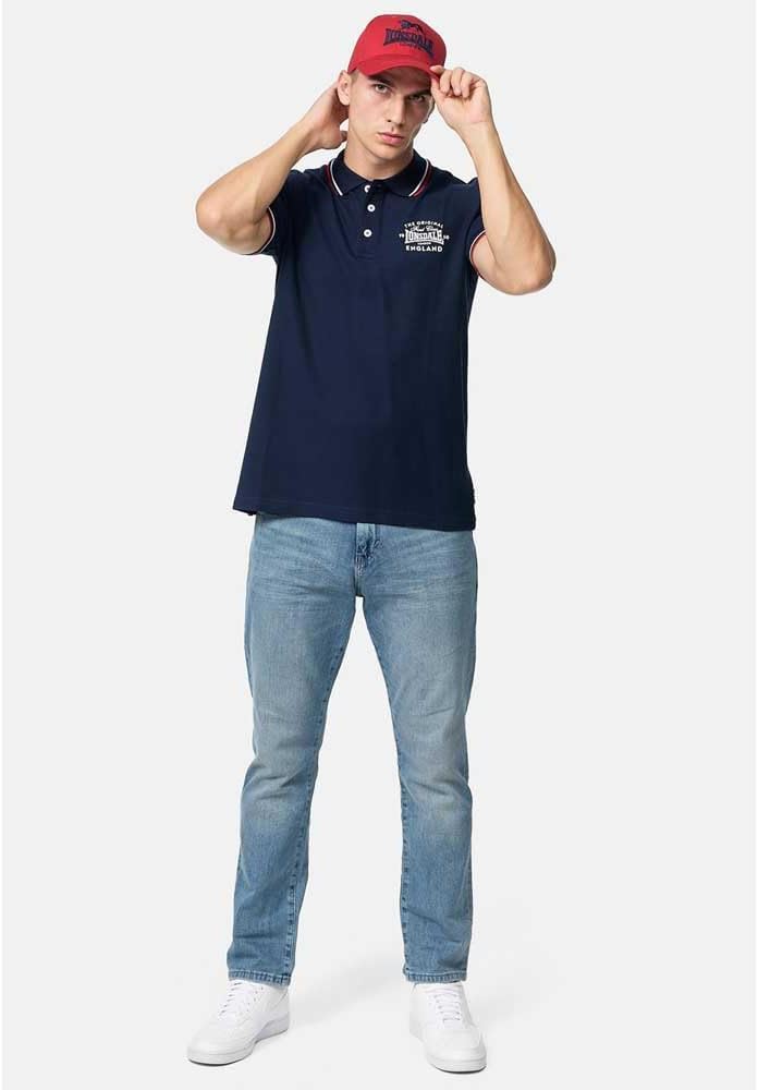 Lonsdale Herren Moyne Poloshirt S Navy/Red/White, S Navy/Red/White