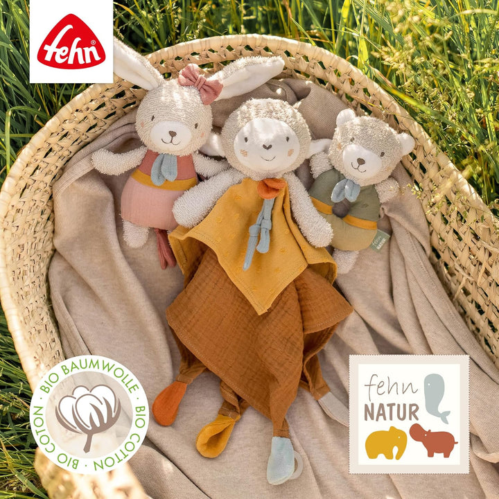Fehn Activity Spirale Bär fehnNATUR - Kinderwagen Spielzeug zum Fühlen und Greifen - Babyspielzeug f