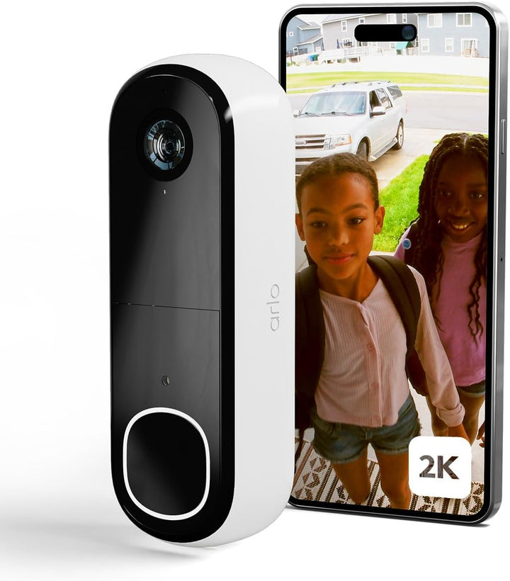 Arlo 2K HD Video Türklingel Mit Kamera Kabellos, WLAN Doorbell, Bewegungsmelder, 2-Wege-Audio, Ring