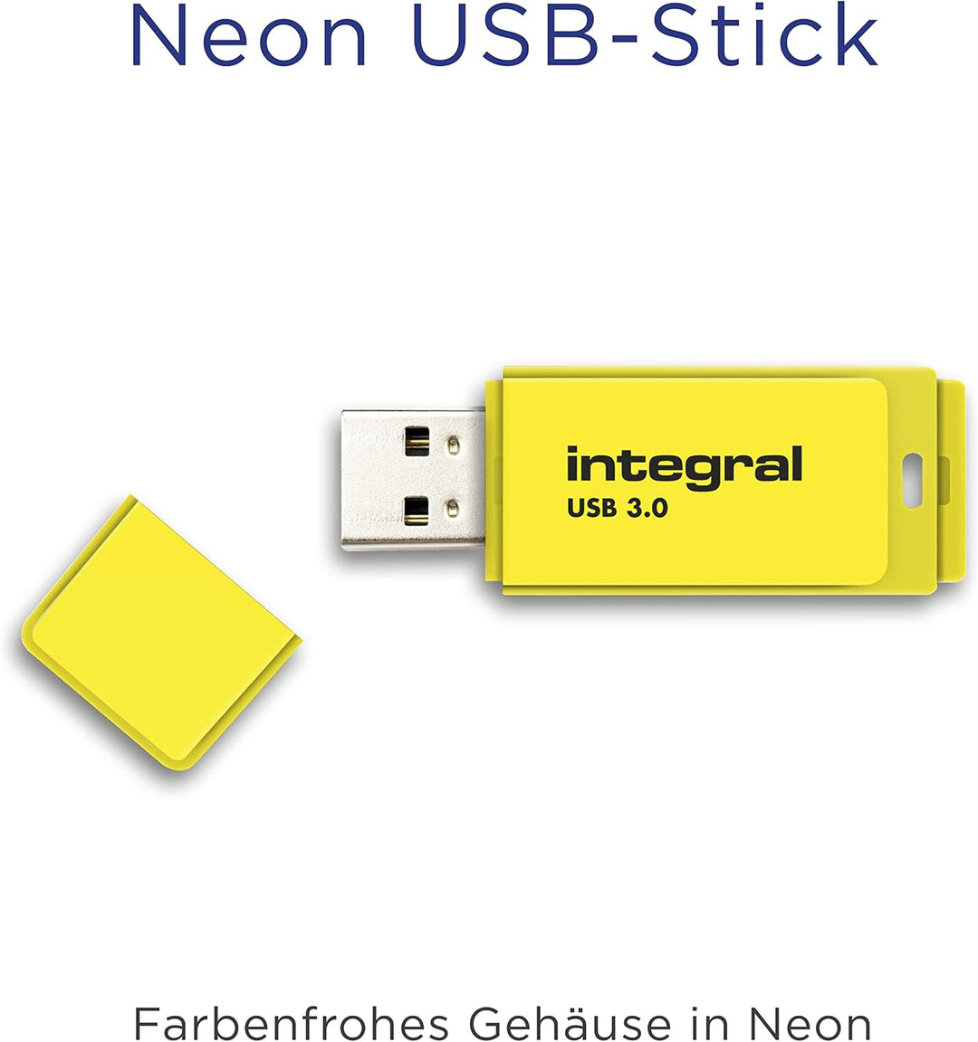 Integral 64GB Neon Gelb USB 3.2 Gen 1 Flash-Laufwerk USB3.0 64GB gelb, USB3.0 64GB gelb
