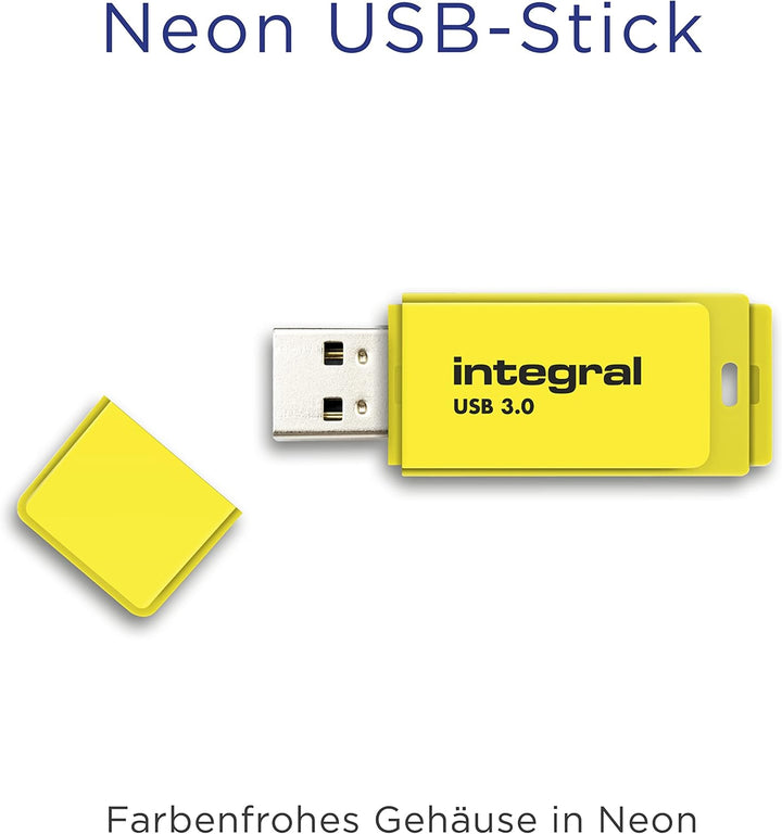 Integral 64GB Neon Gelb USB 3.2 Gen 1 Flash-Laufwerk USB3.0 64GB gelb, USB3.0 64GB gelb