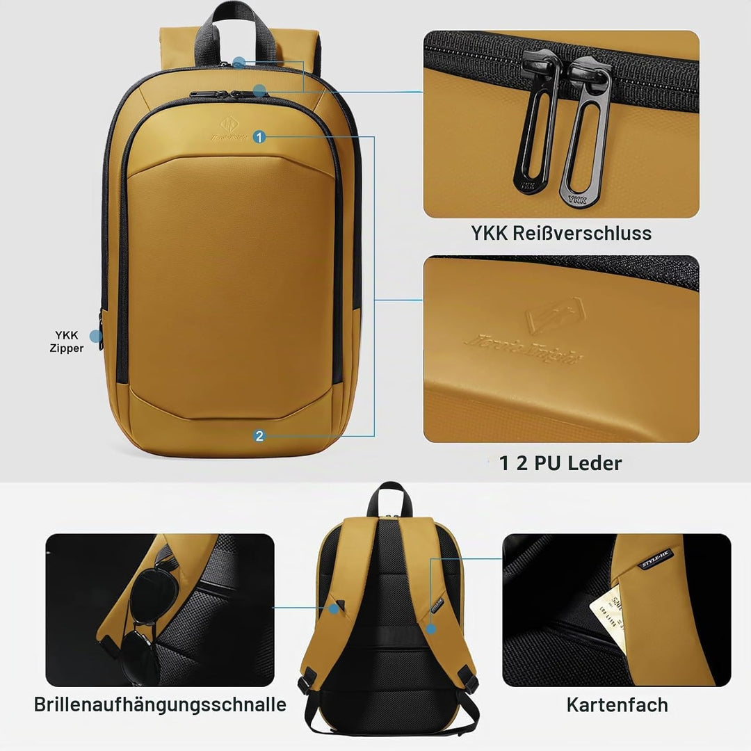 Laptop Rucksack Herren 17 Zoll wasserdichter erweiterbarer Reiserucksack Handgepäck Laptoptasche Tag