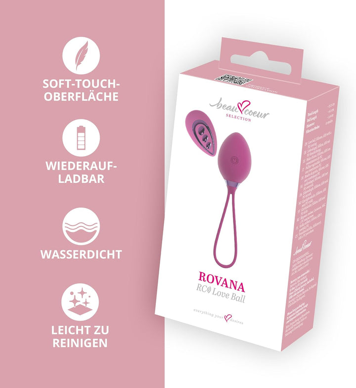 Rovana - Verführerische Liebeskugel mit 10 Vibrationsmodi, inkl. Fernbedienung, in Lila