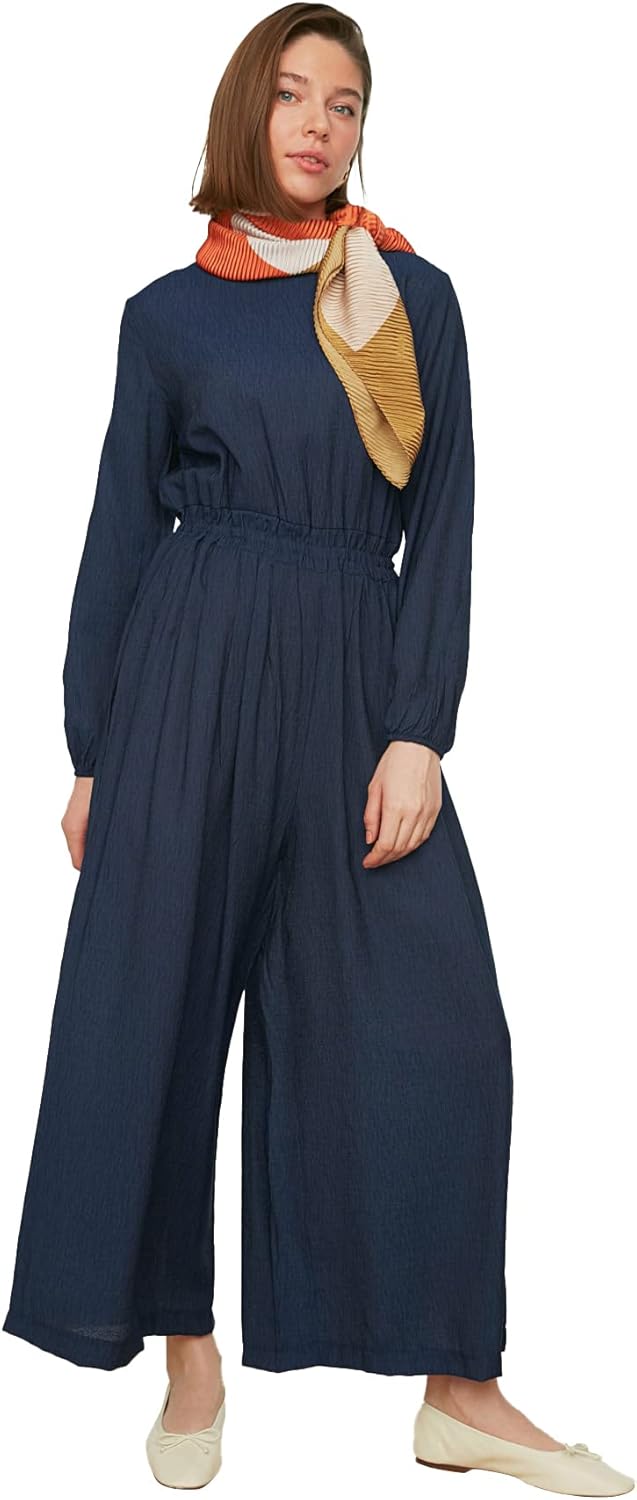 TRENDYOL Damen Taille Gummi Casual Cut Cutual Overall, Indigo