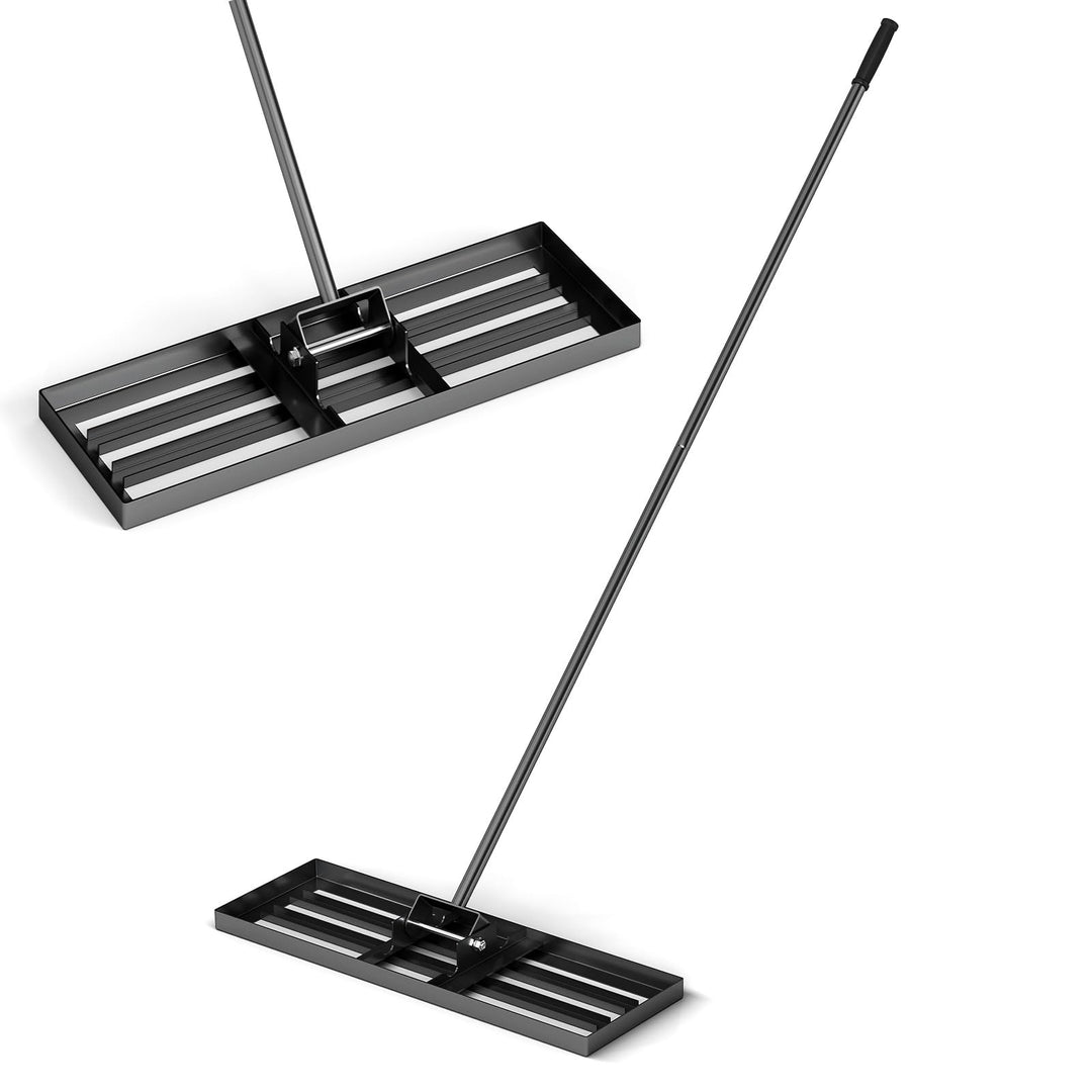 RELAX4LIFE Rasen Nivellierrechen, 75 x 25 cm, Rasenrechen Metall, Rechen Garten mit 170 cm Stiel, Le