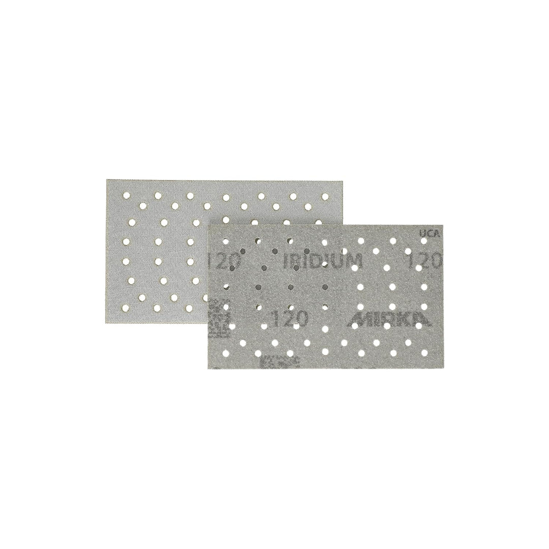 Mirka Iridium Premium-Schleifpapier 81x133mm Klett 54-Loch, Korn 120, 100 Stk / Zum Schleifen von La