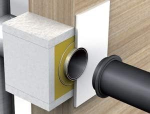 Brandschutz Wanddurchführung für 150 mm Ofenrohr variabel kürzbar bis 12 cm