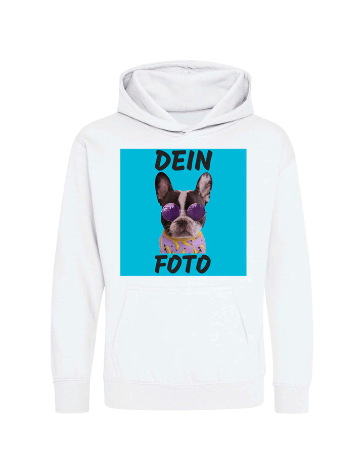 Kinder Hoodie Bedrucken Lassen - Mit Wunschfoto personalisiert - Kapuzenpullover als Geschenk für Ju