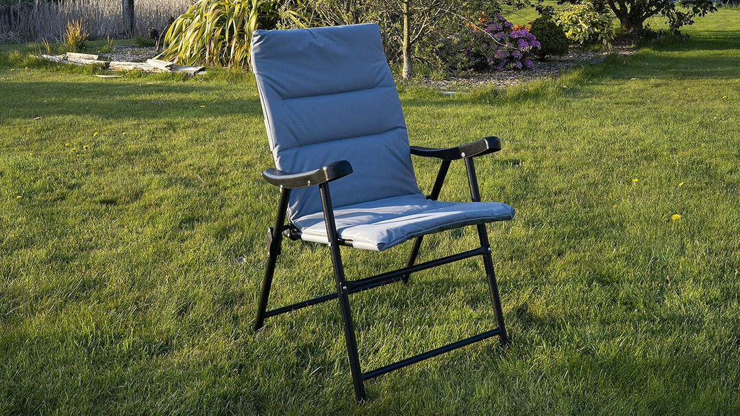 Hyfive Klappbarer Esszimmerstuhl für den Aussenbereich, Garten, Camping, mit luxuriöser Polsterung,