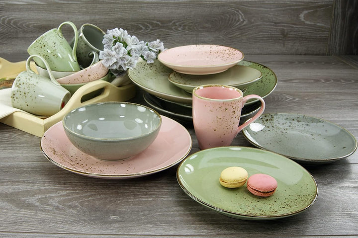 CreaTable, 20298, Serie Nature Collection VINTAGE GARDEN, Geschirrset, Kombiservice 16 teilig Mehrfa