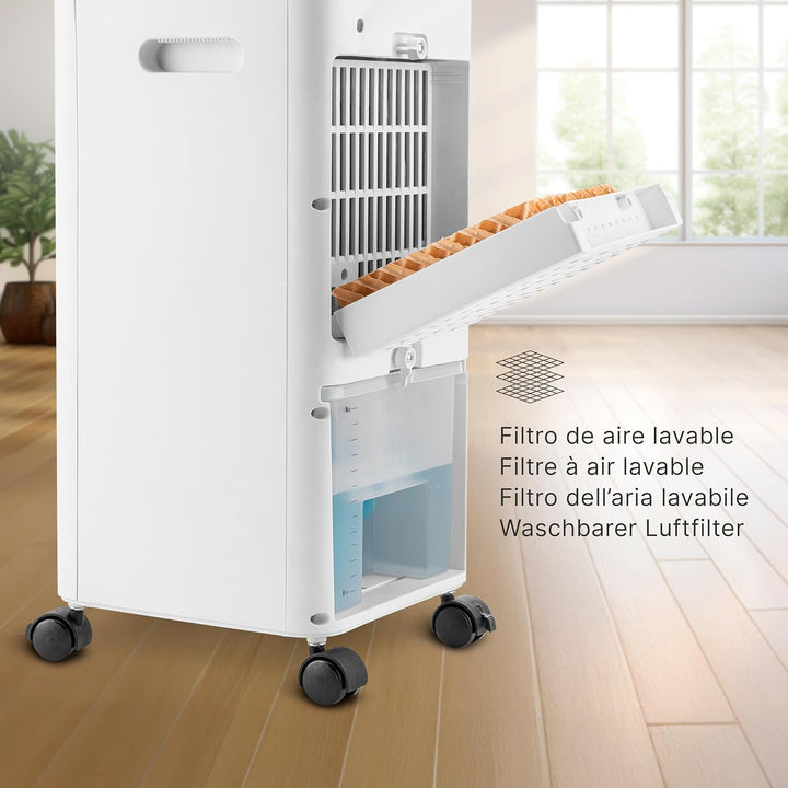 Ufesa Narvik Verdunstungskühler, 65W, Kühlfunktion und Ventilator, 3 Geschwindigkeiten, 3 Modi, Touc
