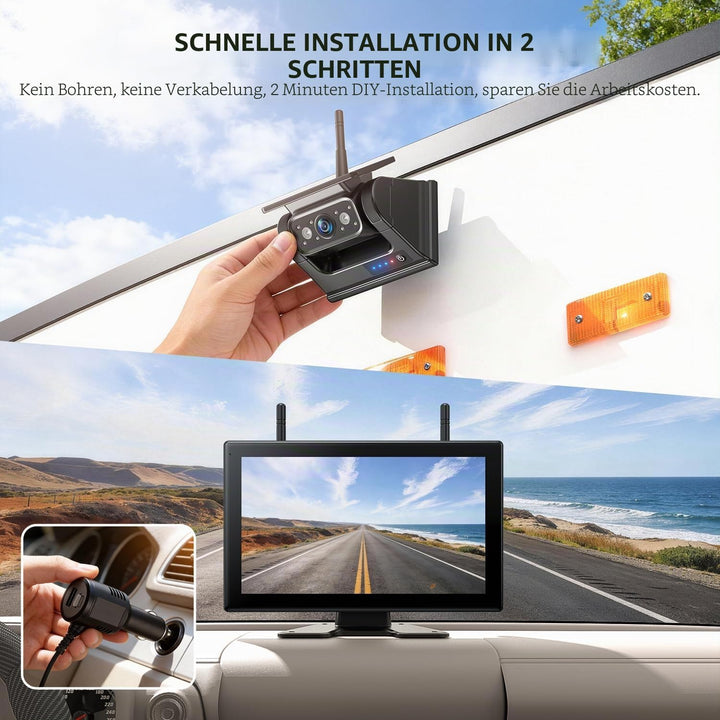eRapta 10“ Magnetisch Solar Rückfahrkamera Kabellos Kits 10 Zoll, 1 Kamera, 10 Zoll, 1 Kamera
