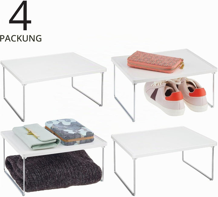 mDesign 4er-Set Regaleinsatz für Kleidung – Ablage aus Metall und Kunststoff für mehr Stauraum im Kl