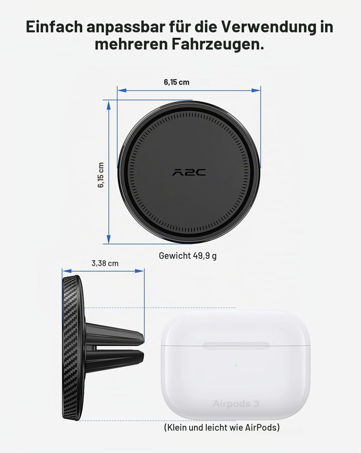 A2C Handyhalterung Auto Lüftung für Magsafe [17*N54 Magnet &amp; Ultra-Stabiler] Universal Autohalterung
