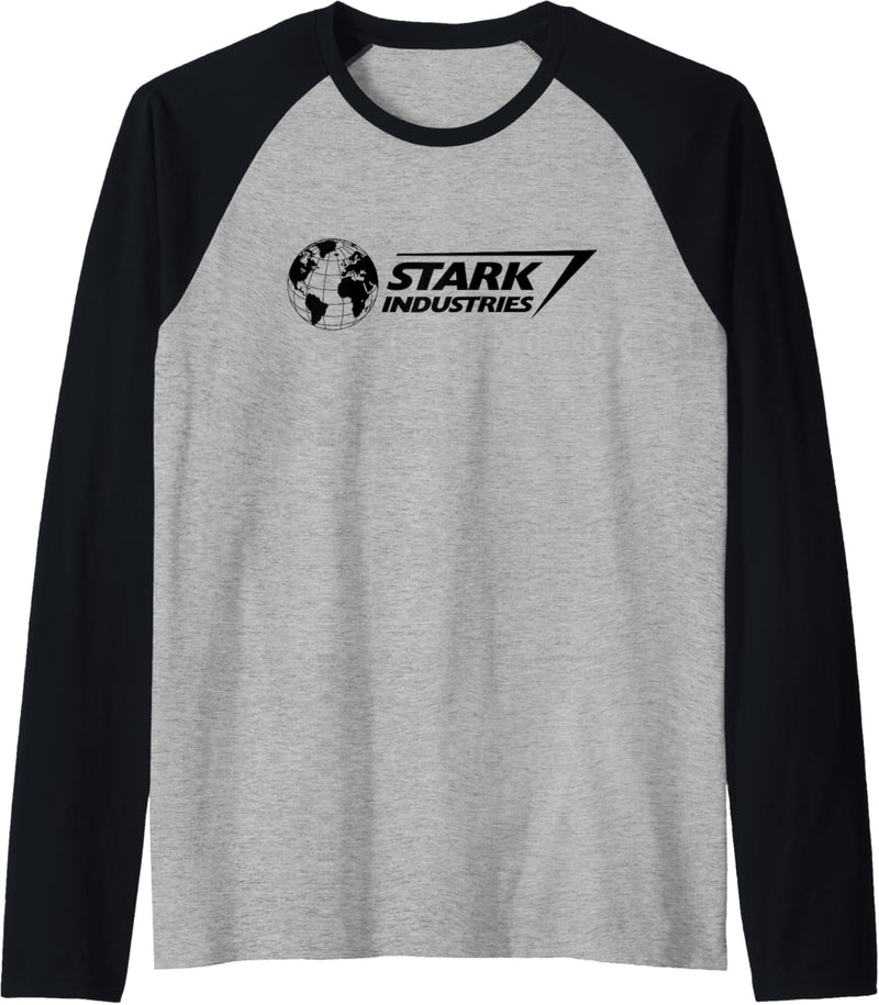 Marvel Iron Man Stark Industries Logo Black Raglan