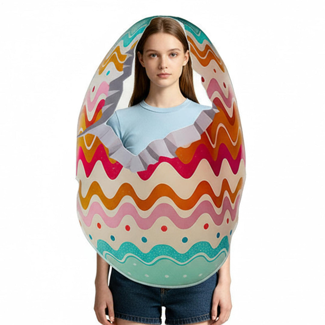Ostereier-Kostüm – lustiges Urlaubs-Outfit, Motto-Partykleid, buntes Eier-Kostüm, Kinder-Themen-Outf