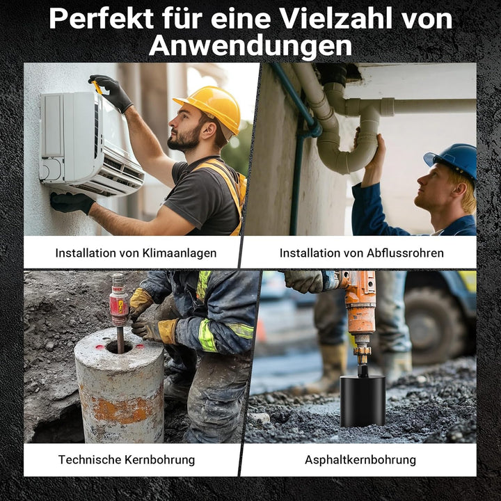 Wiltec Diamantbohrkrone Typ 2 (Mesh) Ø 200 mm, Bohrkrone 450 mm, 1¼ UNC Nassbohrkrone, Diamantbohrer