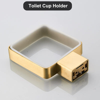 WOMAO Toilettenbürste Gold Edelstahl Wandmontage klobürste Silikon Toilettenbürstenhalter Gebürstet