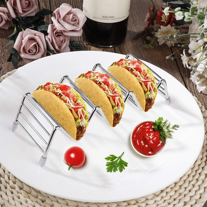 Taco-Halterung aus Edelstahl, Taco-Halter, Wellenform, Küchenzubehör, für harte oder weiche Schalen,