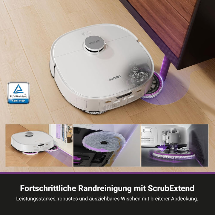 Eureka J15 Ultra Roboterstaubsauger mit Wischfunktion | 19.000 Pa Saugleistung | Automatische Mopphe