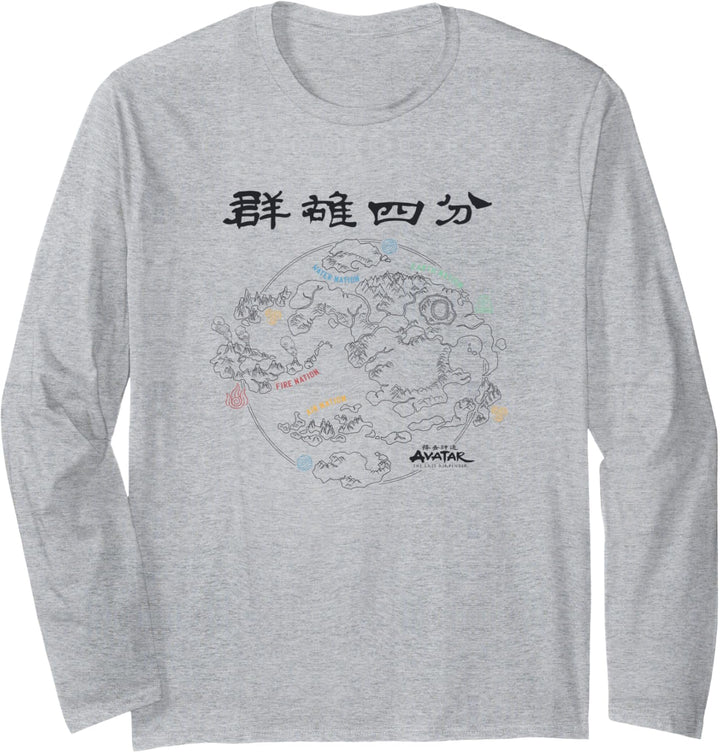 Avatar: The Last Airbender Globe Map Langarmshirt