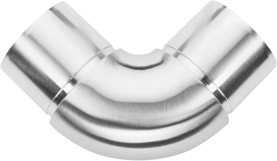 3 x Handlauf Rohrbogen 90° für Rohrdurchmesser 33,7 mm Edelstahl Rundbogen Geländer Steckfitting Eck